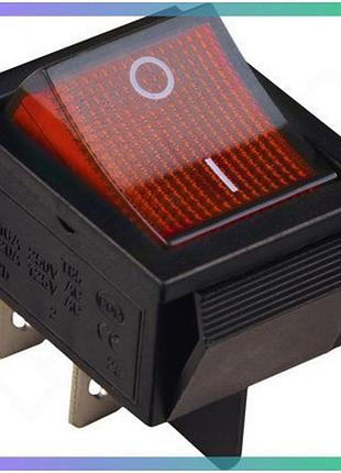 Kcd2-201n r/b перемикач 1 клав. з підсвічуванням 12 v ac/dc червоний