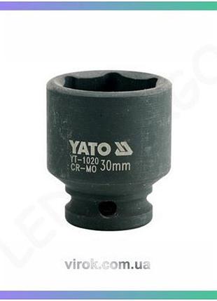 Головка торцевая ударная 6-гранная yato квадрат 1/2 дюйма м30 мм l48 мм для гаечных соединений