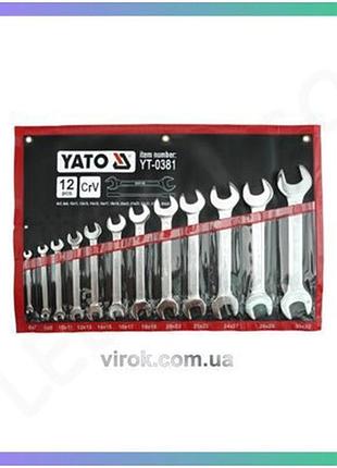 Ключи рожковые yato crv м= 6х7-30х32 мм набор 12 шт для ремонта и обслуживания автомобилей