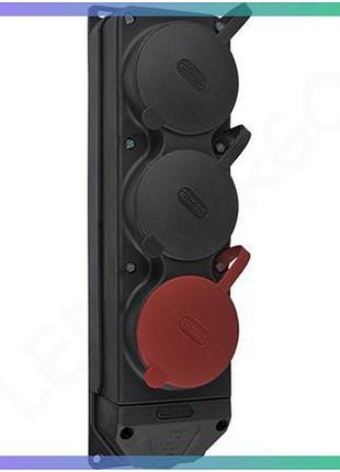 Колодка каучуковая 3р+ре с защитными крышками трехместная (1×25а/2×16a*2p+pe) ip44