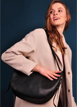 Женская кожаная сумка круассан, разные цвета