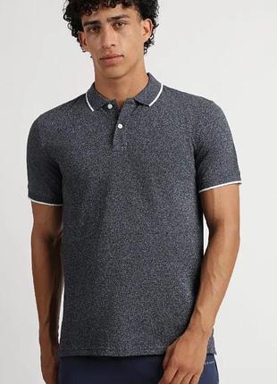 Чоловіча темно- сіра футболка поло  topman