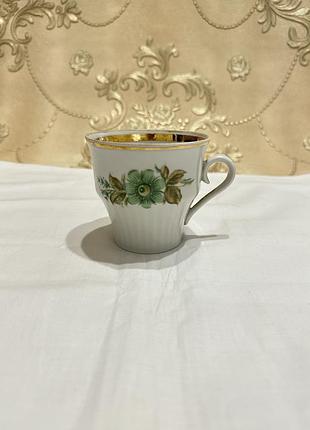 Вінтажна чашка із квітами виробництва синельниківського фарфорового заводу 1972р, раритетна чашка для кави/чаю, фарфорова чашка часів ссср, 200мл