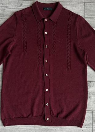 Сорочка\рубашка fred perry cable knit wool shirt