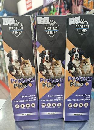 Противопаразитарный спрей protect line protect plus+ спрей от блох спрей от клещей