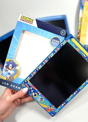 Дитячий lcd планшет для малювання з ручкою, багаторазова графічна дошка sonic / stitch / paw patrol