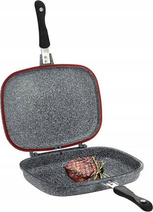 Сковорода-гриль ofenbach grill pan двойная 32х24х7см с антипригарным покрытием