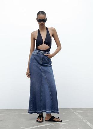 Джинсова спідниця максі zara
