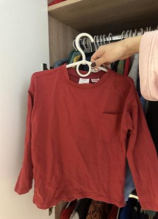 Zara лонгслів 110 червоний