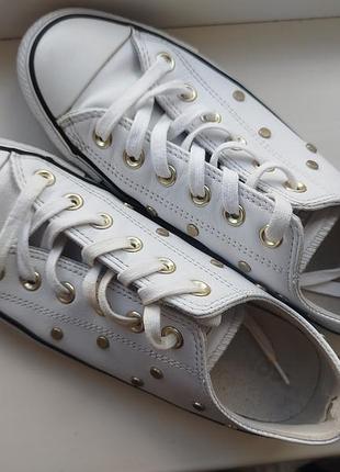 Конверси кросівки кеди жіночі converse шкіряні білі