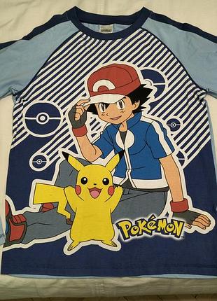 Vintage 2016, pokemon cotton - футболка для мальчика - эш кетчум и пикачу - 12-13 лет, 158 см