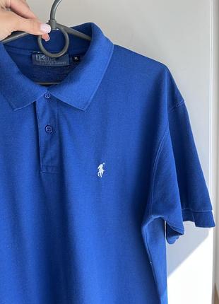 Polo ralph lauren  синя чоловіча футболка поло  насичений синій колір  xl не оригінал
