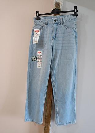 Джинсы wrangler для мальчиков, светло-голубые, свободного кроя, прямого кроя, облегающего силуэта, размер 14