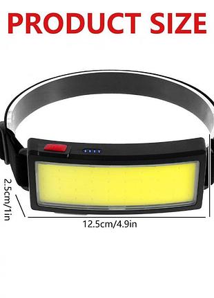 Налобный фонарь bailong bl-f007, wd163, cob, usb, 8130