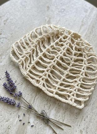 Шапка кроше , летняя шапочка , handmade