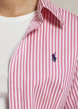 Сорочка polo ralph lauren жіноча колір рожевий regular класичний комір