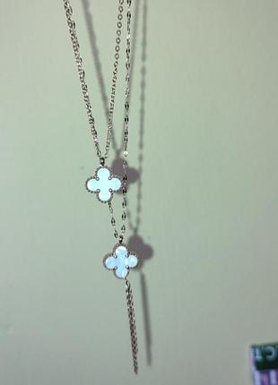 Подвійний ланцюжок  stainless steel. сталь. родій.