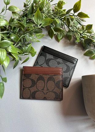 Картхолдер coach / шкіряний візитник гаманець коуч