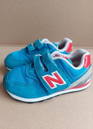 Оригинальные детяжные кроссовки new balance 574. замш. размер 24. стелька 15см