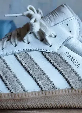Кросівки оригинальнi з натуральної шкіри adidas samba og (core white)