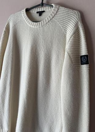Светр belstaff - southview virgin wool and cashmere-blend sweater - men - cream 2