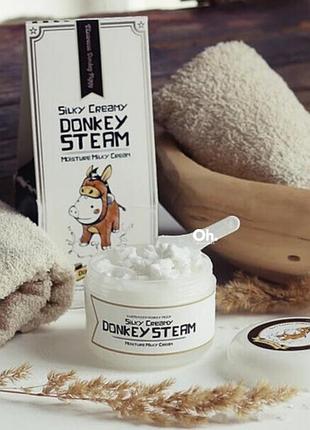 Увлажняющий крем с ослиным молоком elizavecca silky creamy donkey steam moisture milky cream