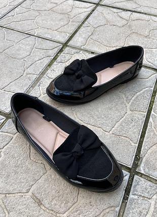 Лаковые мягкие лоферы балетки туфли на широкую ногу new look 39,5- 40p