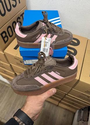 Кроссовки adidas samba platform brown pink