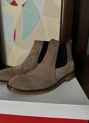 Челсі унісекс zara, бежеві, натуральна замша, 42 розмір