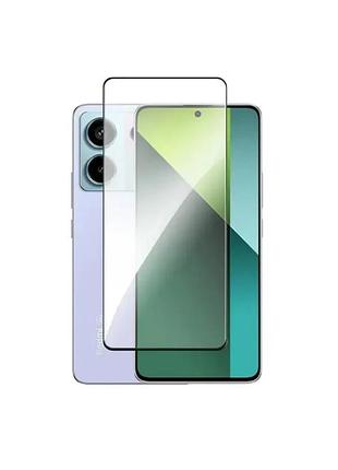 Закаленное защитное стекло на смартфон xiaomi redmi note 13 pro 4g / черная рамка