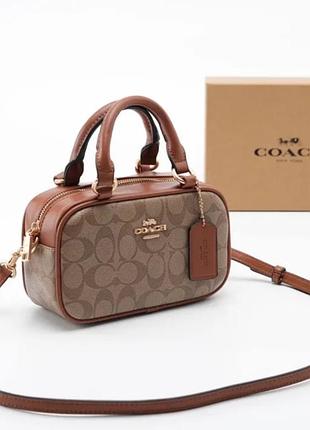 Жіноча брендова коричнева сумка coach