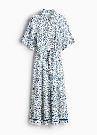 Платье-рубашка с завязывающимся пояском h&amp;m 🌿