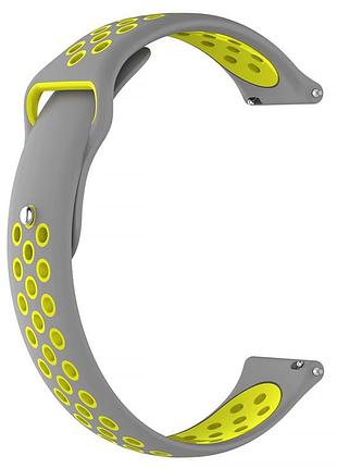 Силиконовый ремешок active air для smart watch 22mm gray / yellow