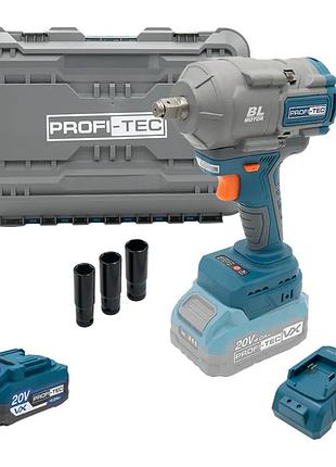 Мощный аккумуляторный гайковерт profi tec ptw1003 : с акб 20v 4.0aч, 1020 нм (008146)
