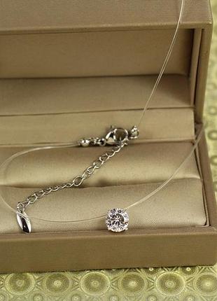Леска xuping jewelry камень 7 мм 40 см добавка 5 см серебристая love-shopping