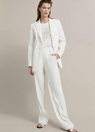 Лляний брючний костюм піджак жакет брюки льон massimo dutti льняной брючный костюм с брюками пиджак жакет блейзер брюки лён