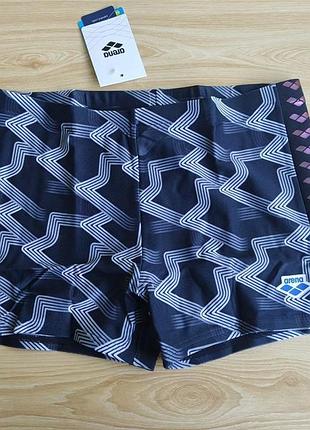 Чоловічі плавки боксери arena m printed iconic short black-multi