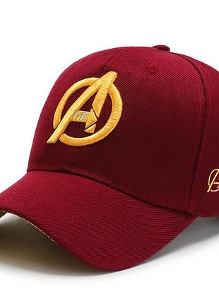 Молодіжна бейсболка narason бордова з лого avengers