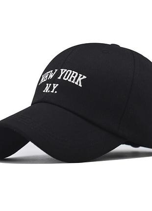 Чоловіча чорна кепка narason з білою вишивкою new york