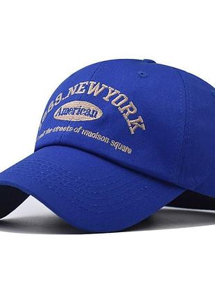 Яркая синяя мужская кепка narason с логотипом new york