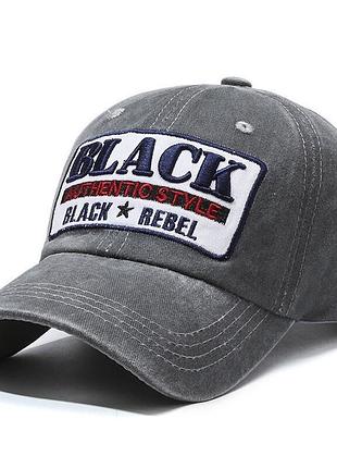 Сіра спортивна бейсболка narason з нашивкою black
