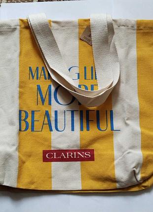Стильная сумка шоппер clarins