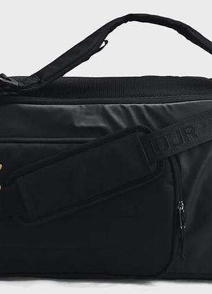 Спортивная унисекс сумка для зала under armour contain duo md bp duffle черного цвета