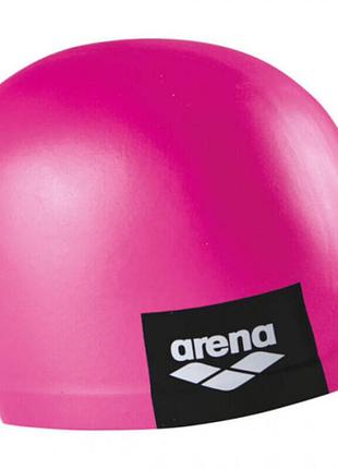 Рожева силіконова шапочка arena logo moulded cap для плавання