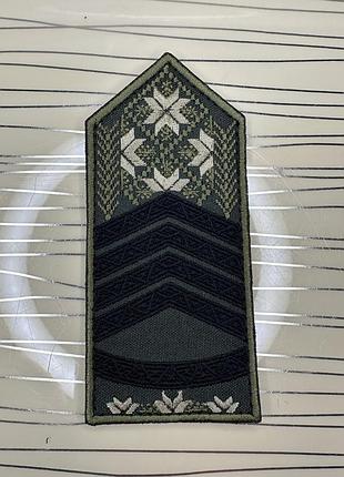 Погон головний сержант зсу польовий , погон-вишиванка, етно-погон головний сержант олива
