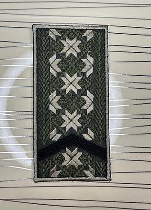 Погон старший солдат прямокутний польовий, погон-вишиванка, етно-погон старший солдат олива прямокутний