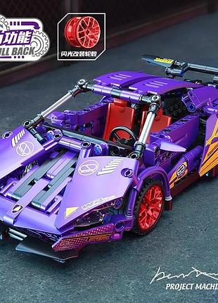 Конструктор lamborghini фіолетова — 469 деталей для складання. захоплива іграшка для дітей і колекціонерів! в стилі лего