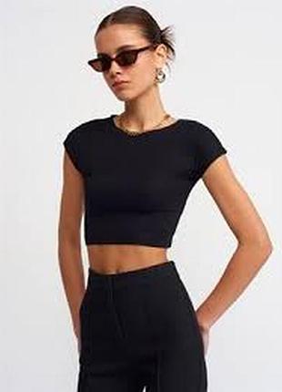 Укороченная футболка топ zara