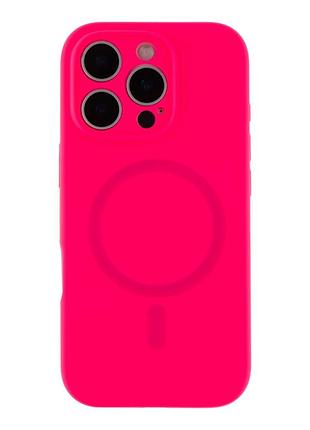 Чехол накладка glow silicone case с рамкой камеры для iphone 16 pro панель-накладка для телефона с magsafe hot