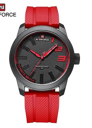Naviforce nf9202t годинник чоловічий | стильний кварцовий годинник із силіконовим ремінцем | водостійкий 30м | червоний